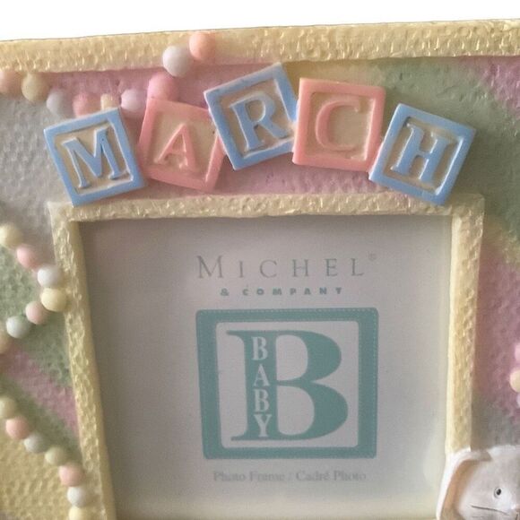 NEW Michel Company Baby Bunny March Photo Frame 4x4 Great Gift - Picture 2 of 10